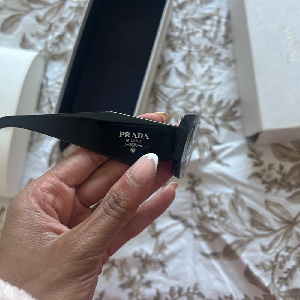 Prada Women's Black Geometric Sunglasses - Picture 7 of 13